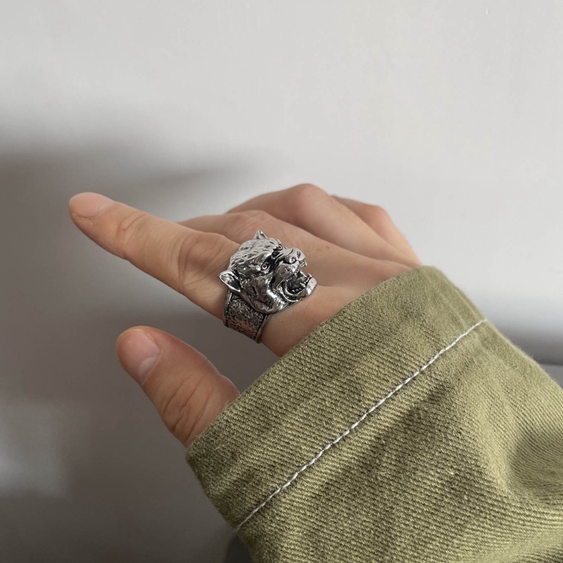 Nhẫn Mạ Bạc Hình Rồng Có Thể Điều Chỉnh Kích Cỡ Màu Sắc