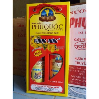 Nước mắm Phụng Hưng-Phú Quốc- Cặp thủy tinh 40 độ đạm