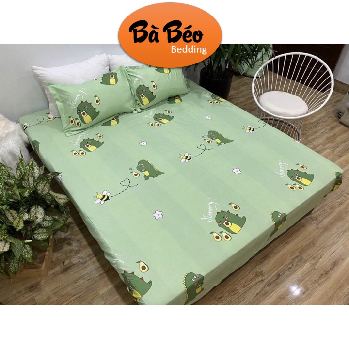 Bộ 3 món Ga gối, ga bọc nệm mẫu Bơ Xanh, drap giường giá rẻ kích thước m2/m6/m8/2m2 chất Poly cotton - Ga bo c