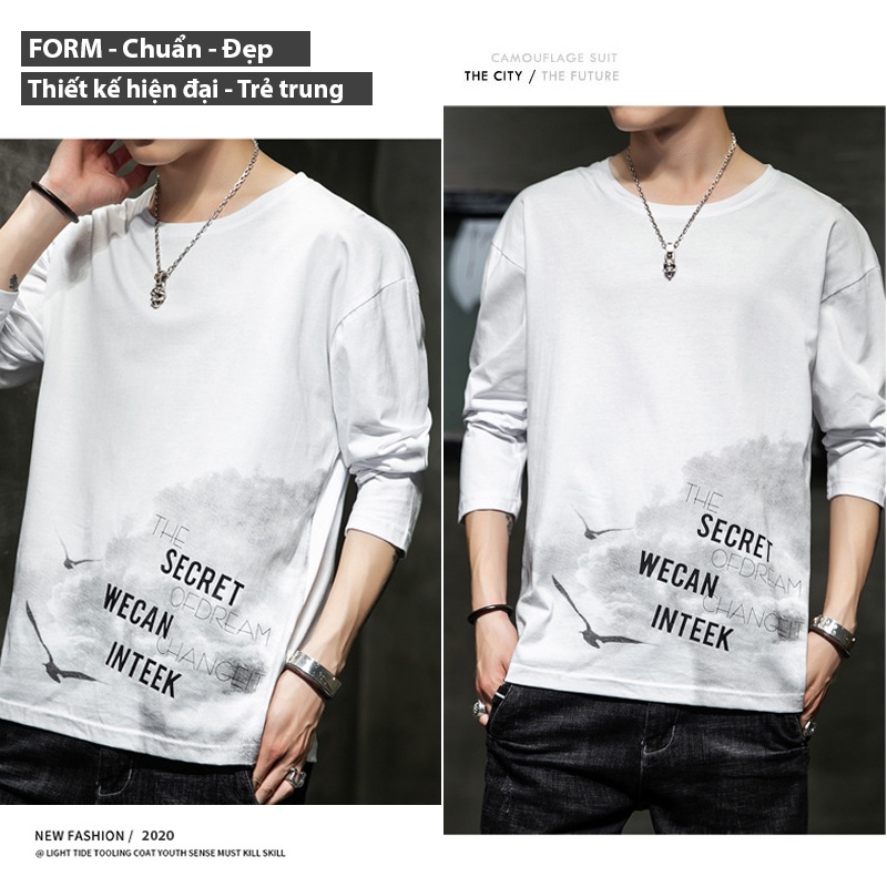 Áo thun nam dài tay TFUN mã TT56-W, áo thu đông nam vải thun co giãn mềm mịn mang phong cách Hàn Quốc cao cấp