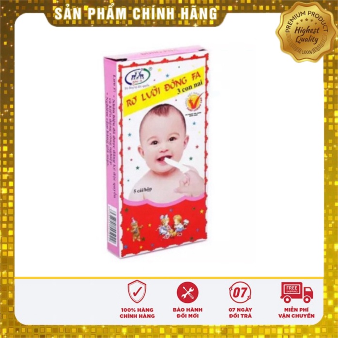 [Chính hãng] Rơ lưỡi Đông Fa cho Bé 50 cái - Đông Fa 3 Con Nai Combo 10 hộp giúp bé sạch lưỡi - ăn ngon