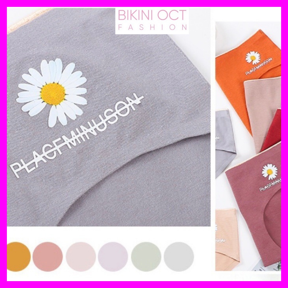 Quần lót nữ cotton trơn,cao cấp,quần lót hoa cúc cạp chun thun hình dễ thương
