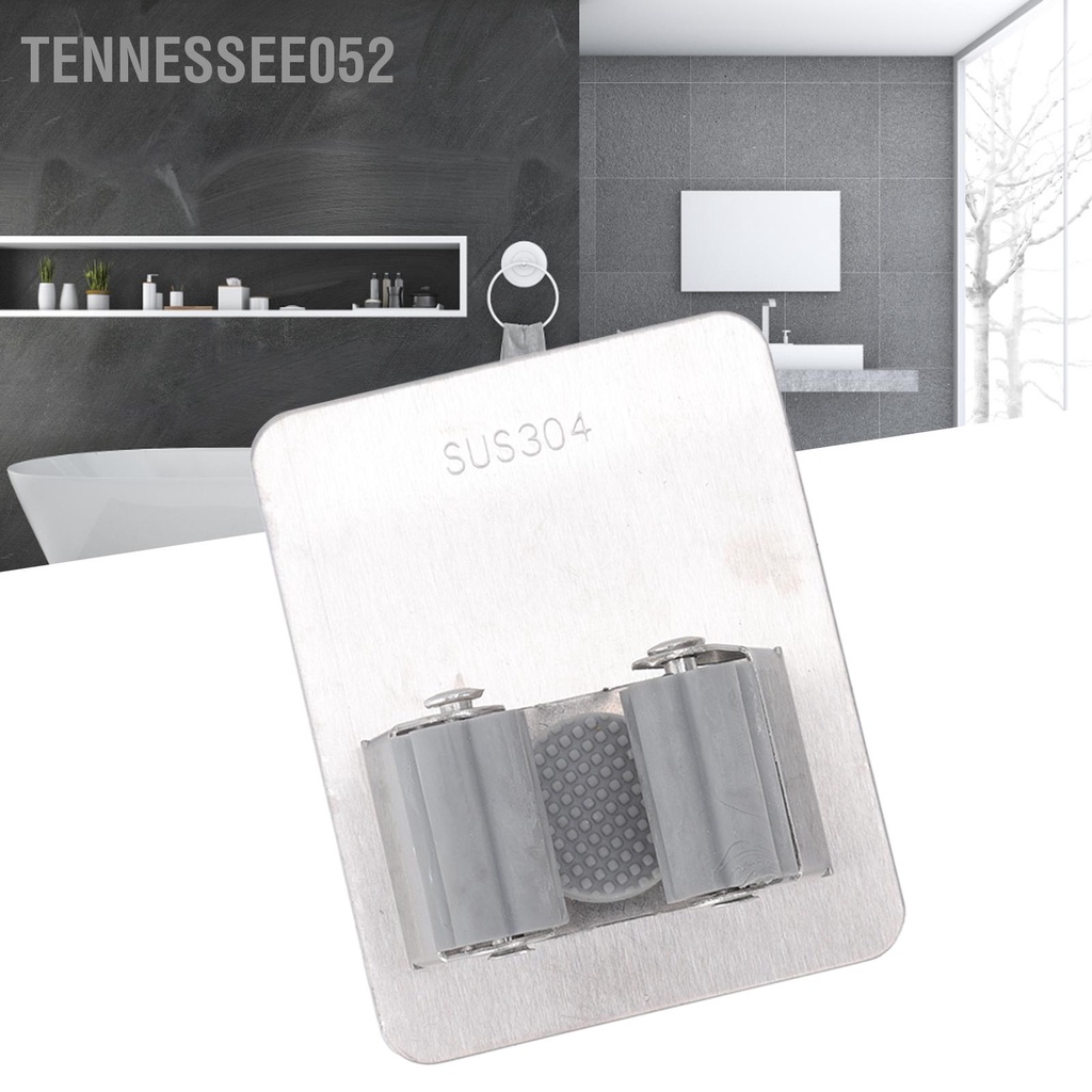 Tennessee052 Giá đỡ cây lau không có móc Có lỗ Lắp đặt miễn phí Điều chỉnh tự động nhỏ gọn bằng thép gỉ màu bạc treo nhà