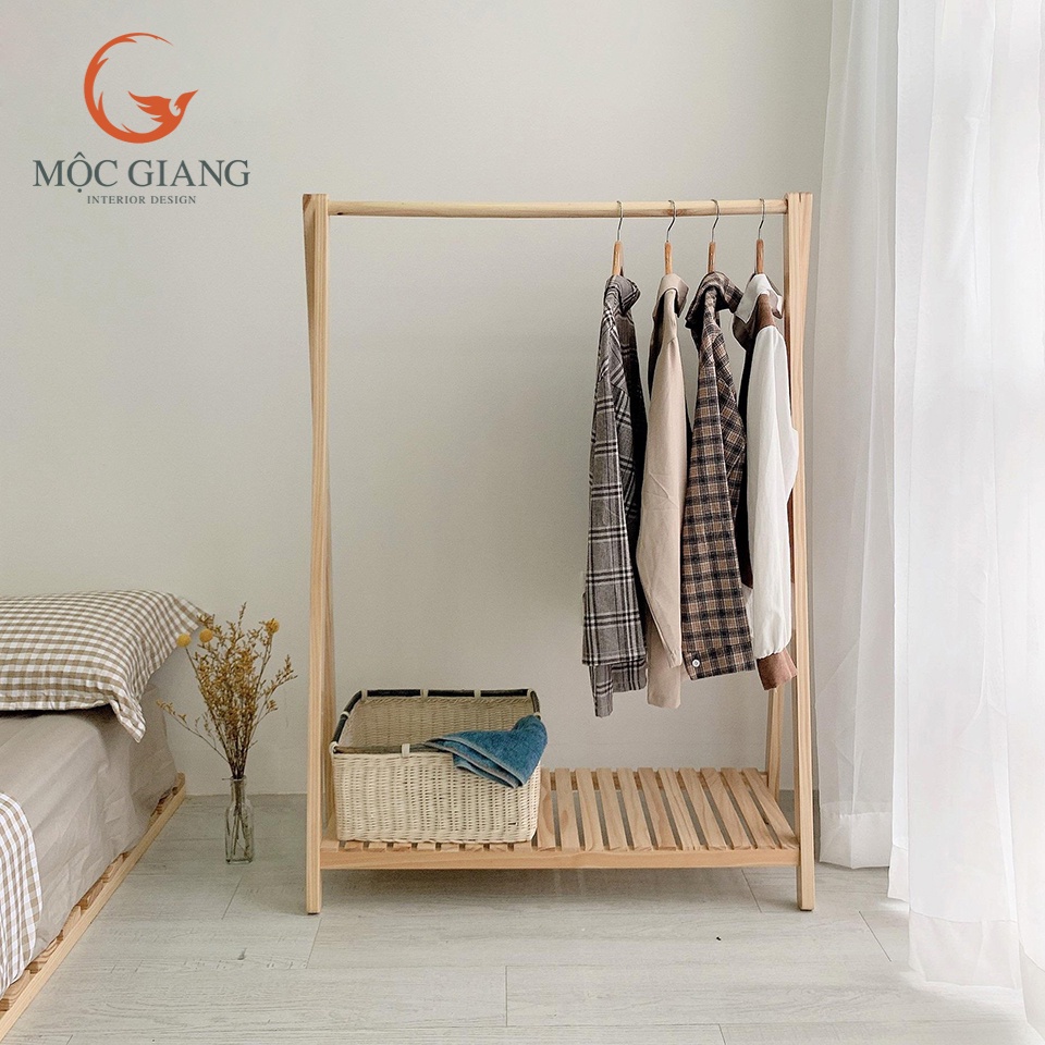 Tủ quần áo - Kệ treo quần áo bằng gỗ công nghiệp cao cấp 1 tầng 1 buồng