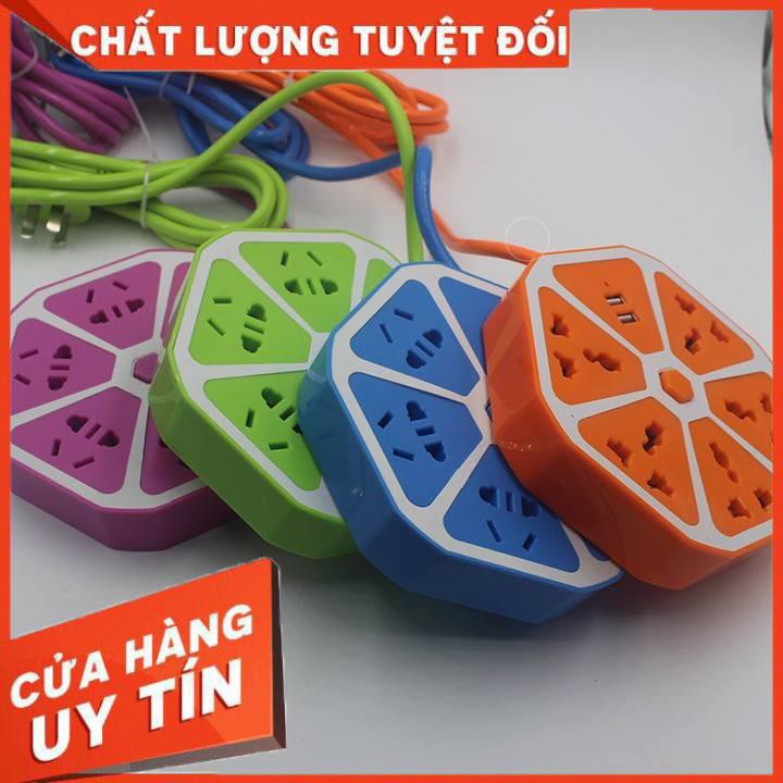 [Xả kho + free ship] Ổ cắm điện lục giác tích hợp 4 cổng USB