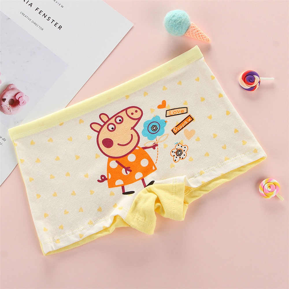 Set 4 Quần Lót Cotton In Hình Heo Peppa Dễ Thương Cho Bé Gái