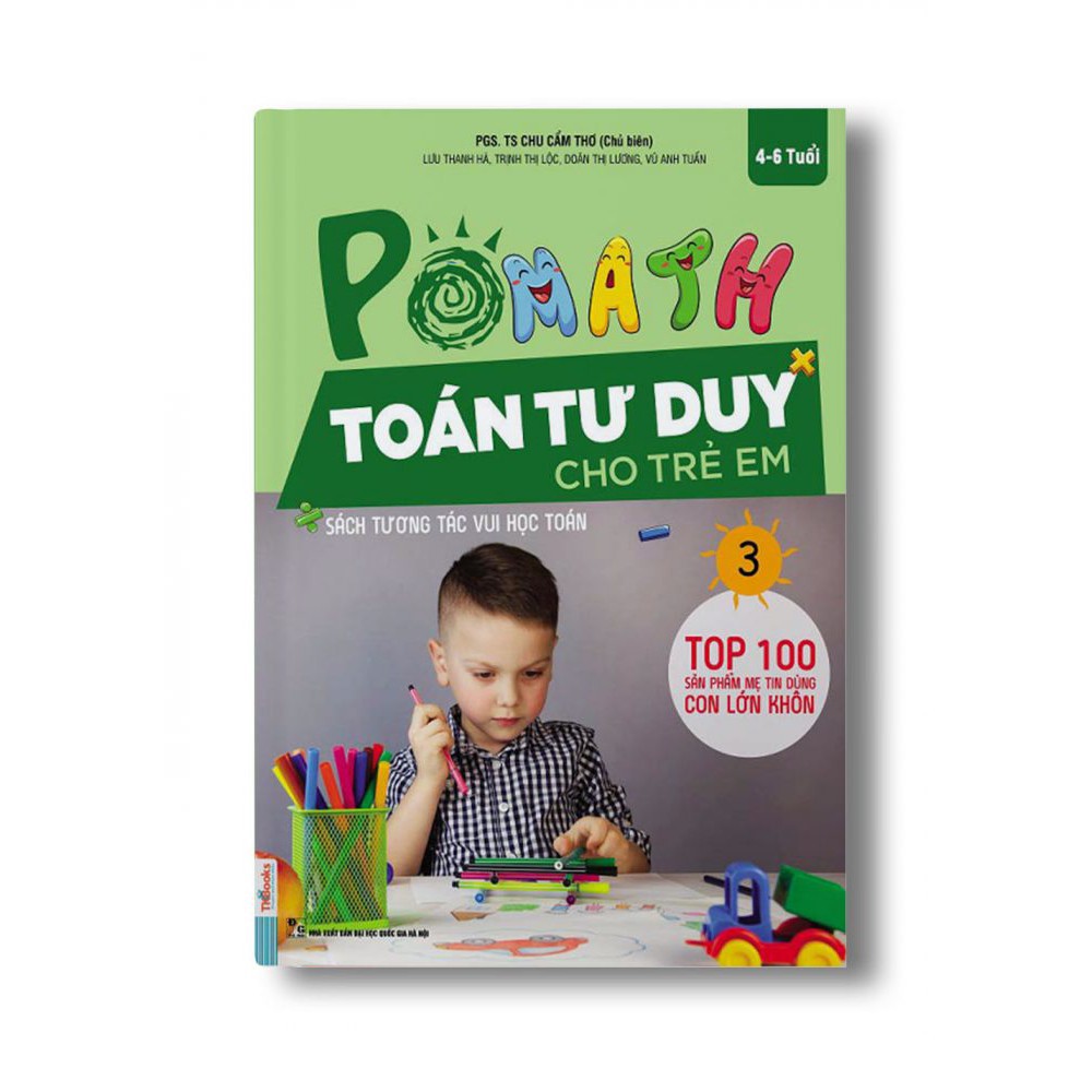 Sách -   Combo 3 Cuốn Pomath Toán Tư Duy Cho Trẻ Em Từ 4 - 6 Tuổi (Tập 1,2,3)