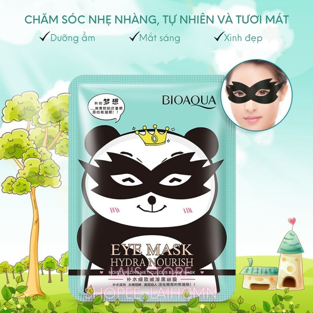 Mặt Nạ Mắt Gấu Trúc Bioaqua Giảm Mỏi Mắt, Dưỡng Ẩm, Chống Nhăn Và Làm Mờ Quầng Thâm Mắt, Vết Chân Chim Mask Chính Hãng