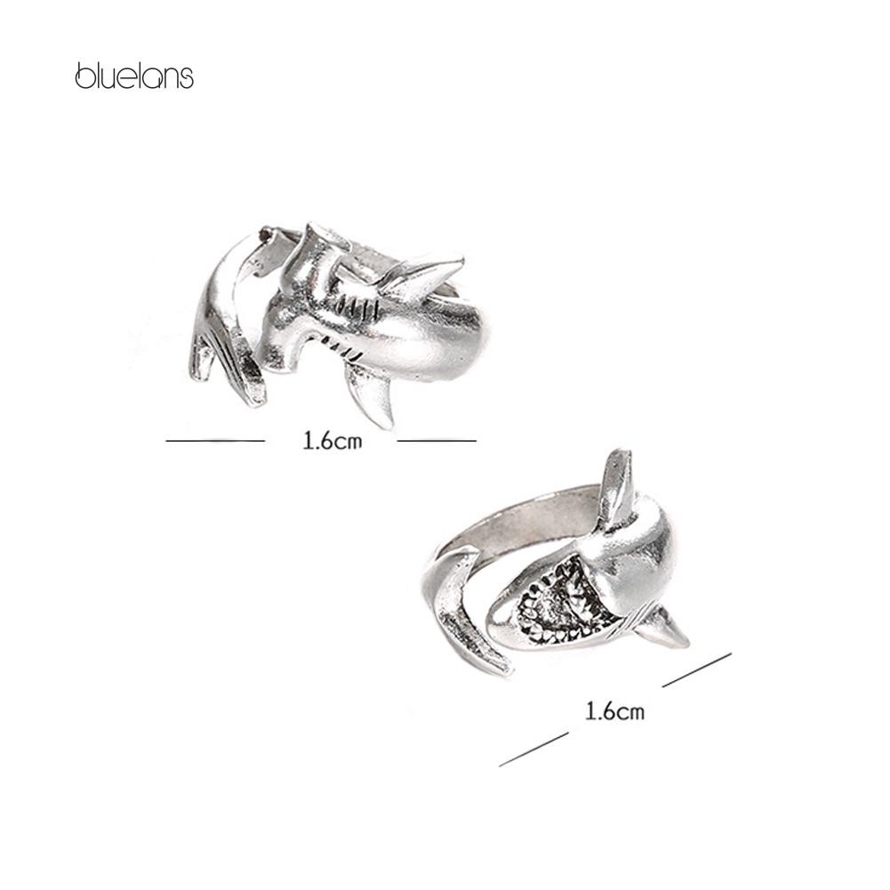 Bộ 2 Nhẫn Hợp Kim Hình Cá Mập Thời Trang Cho Nữ