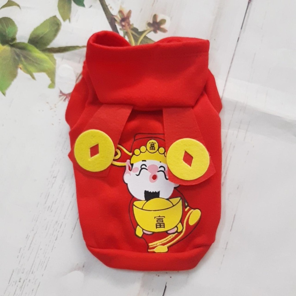 Quần áo thú cưng chó mèo- Áo tết - áo nón thần tài(ptpetlove)