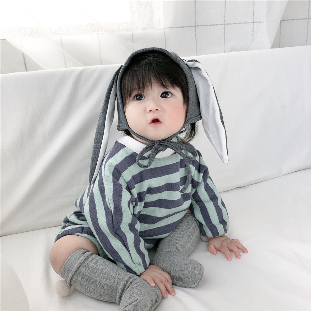 Set Áo Liền Quần &amp; Nón Tai Thỏ Đáng Yêu Dành Cho Bé