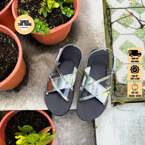 Giày sandal đi học nữ nam A9 bóng bạc xăng đan học sinh giá rẻ [ẢNH THẬT 100%]