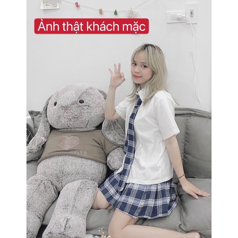 Set áo sơ mi ngắn tay mix chân váy caro kèm cà vạt💕𝑭𝑹𝑬𝑬𝑺𝑯𝑰𝑷💕 | BigBuy360 - bigbuy360.vn