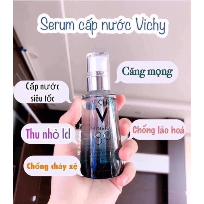 Date 2024 Serum cấp nước Vichy Mineral 89 50ml và 75ml