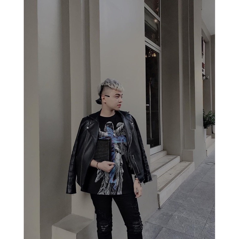 Áo phông t-shirt unisex MIKENCO Helen Angel .Tay lỡ  hình thánh giá , nam nữ chất cotton