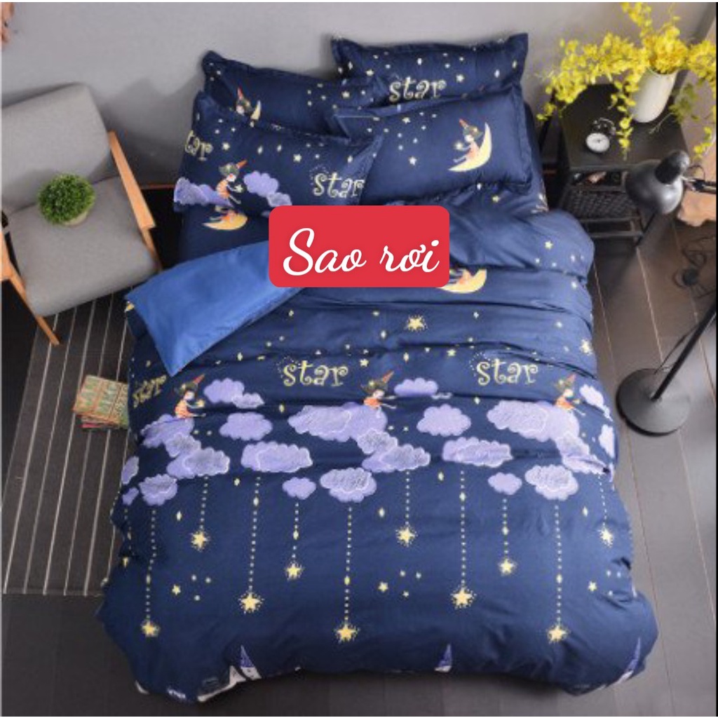 Ga trải giường bo chun 1M2X2M,1M6X2M,1M8X2M,Vải cotton polyhọa tiết vịt vàng