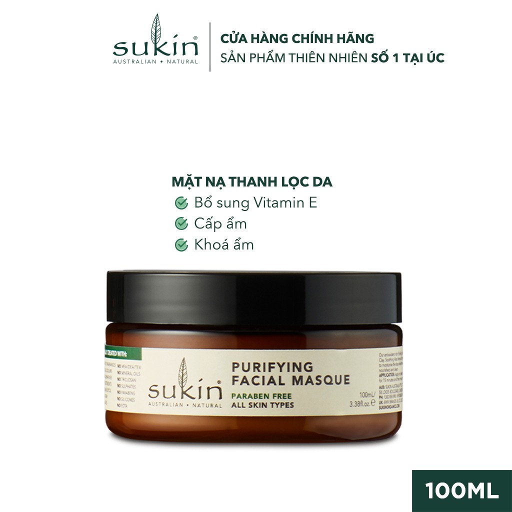 Mặt nạ thanh lọc da Sukin Purifying Facial Masque 100ml