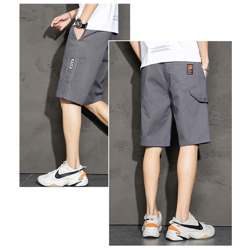 Quần Short Thể Thao Ống Rộng Phối Dây Rút Thời Trang Xu Hướng Đi Biển Cho Nam