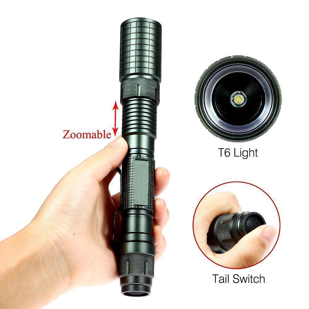 Đèn pin bỏ túi có đèn LED CREE XML T6 ánh sáng 8000Lm kèm pin