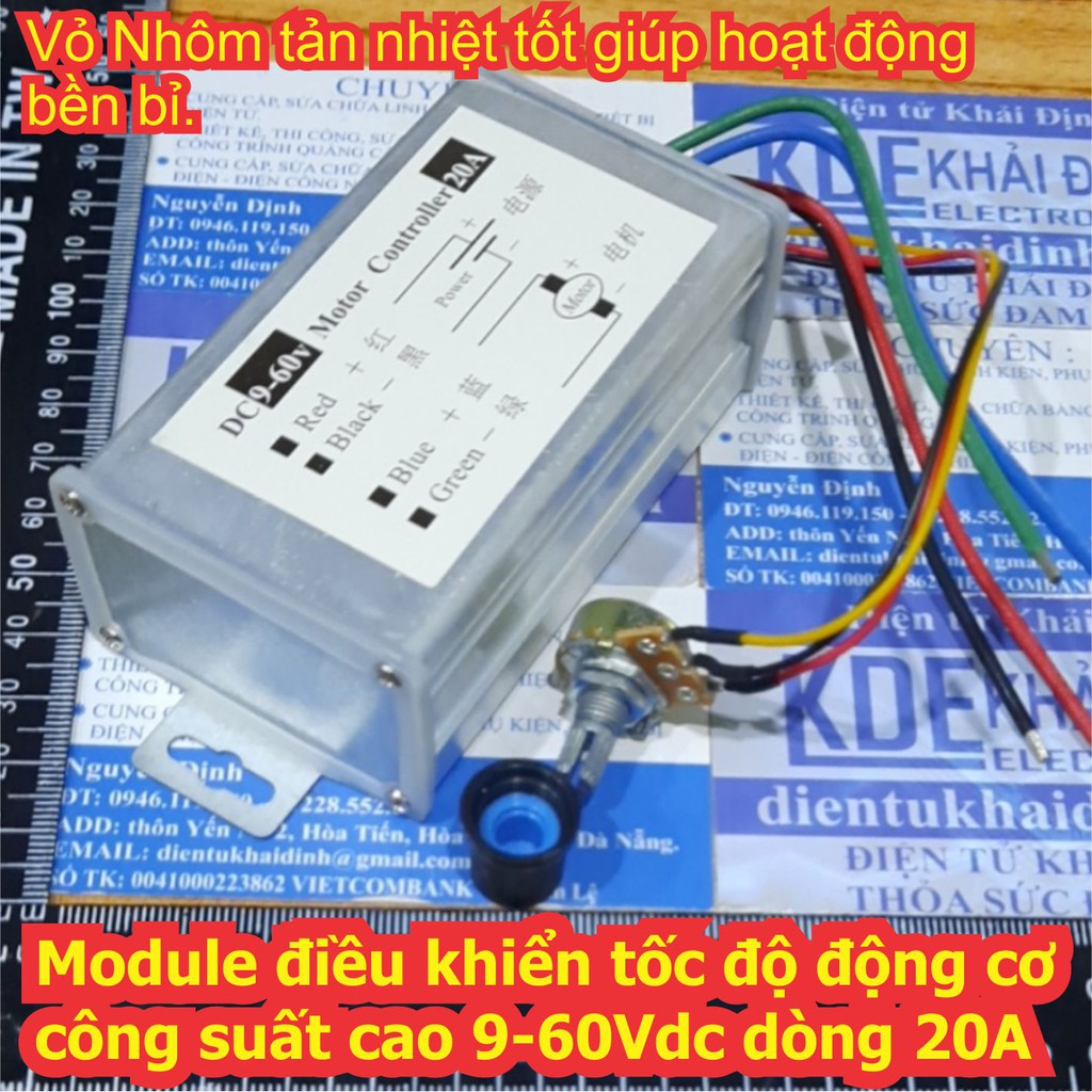 Module điều khiển tốc độ động cơ PWM 25Khz công suất cao 9-60Vdc dòng 20A kde6650