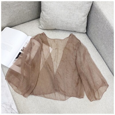 Áo choàng voan mỏng cho mùa hè/ Áo choàng đi biển (SẴN ĐEN) | BigBuy360 - bigbuy360.vn