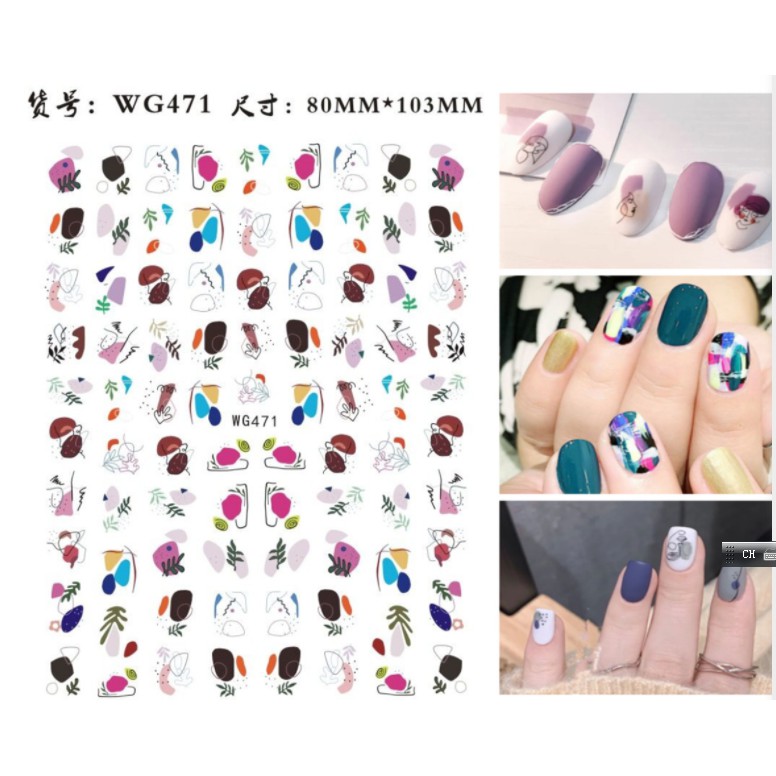 Nail Sticker Hình Chữ Dán Móng Tay Họa Tiết Mới Đẹp - Lẻ 1 Cái