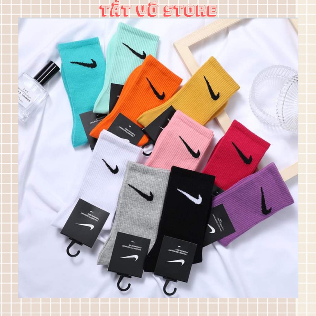 Tất Vớ Unisex Phong Cách Thể Thao In Logo NK Cổ Cao