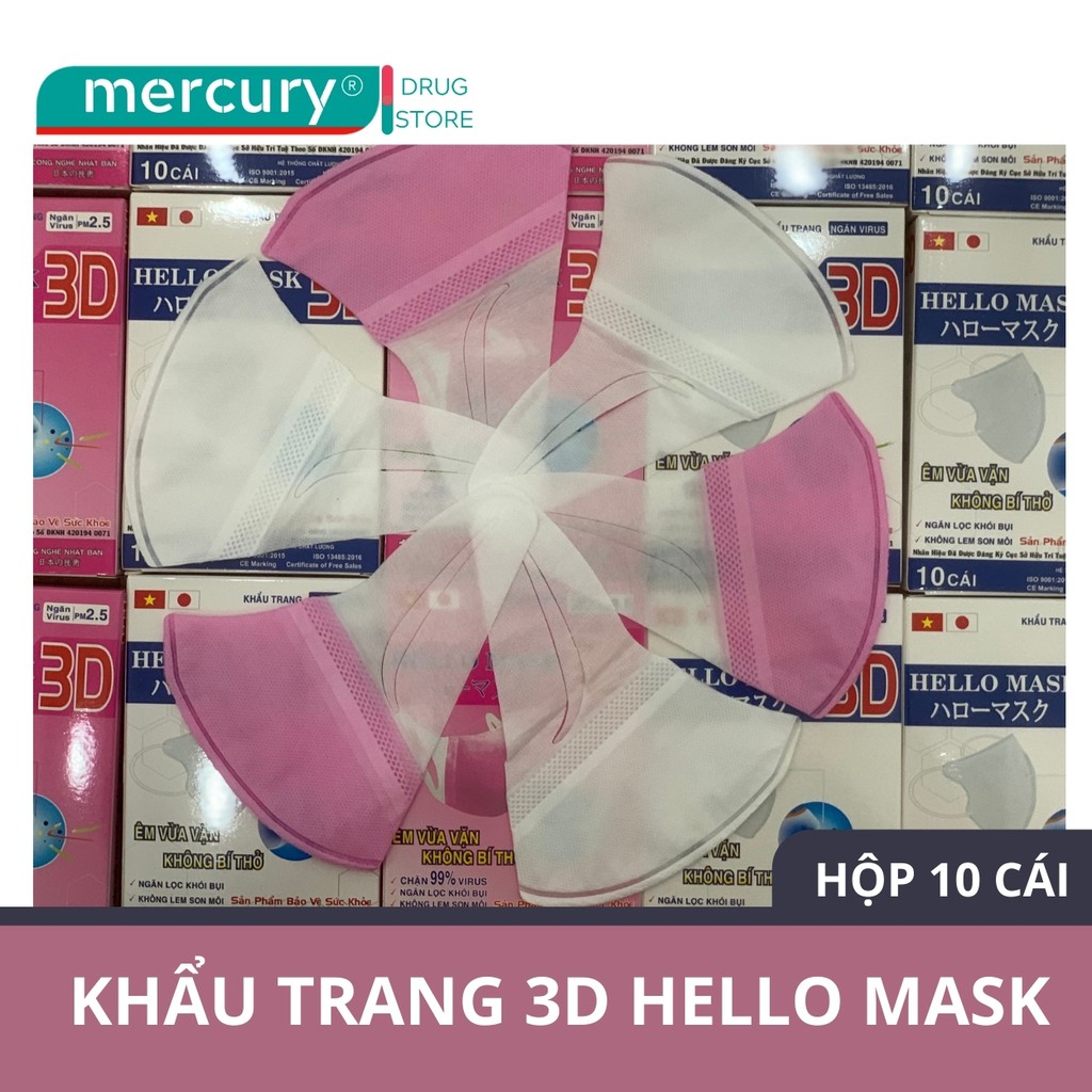 Khẩu Trang 3D Hello Mask (Hộp 10 cái)