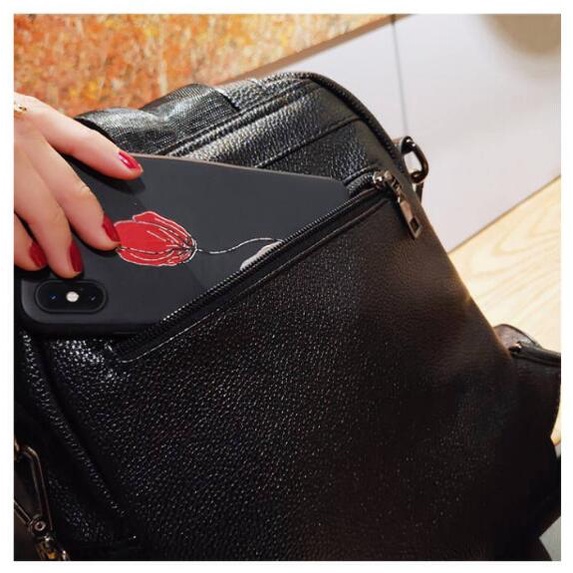 Balo Da Pu Cỡ Nhỏ Thiết Kế Đơn Giản Thời Trang Cho Nữ