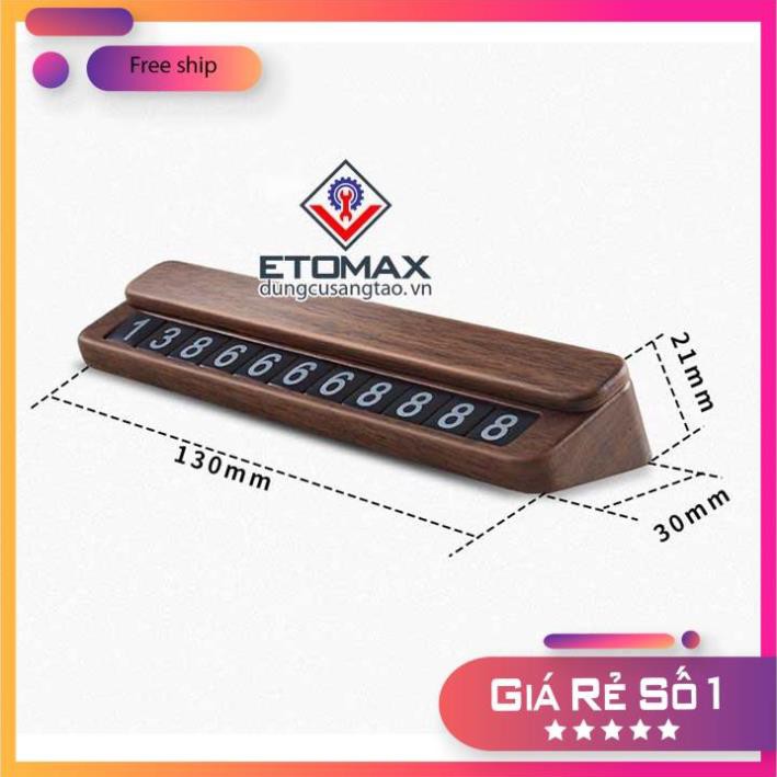 Bảng gắn số điện thoại trên taplo ô tô vỏ gỗ cao cấp