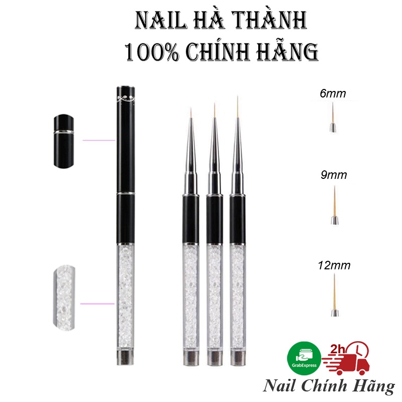 Cọ nét nail vẽ móng cán đá cao cấp 3 size (7mm, 9mm, 11mm) tuỳ chọn