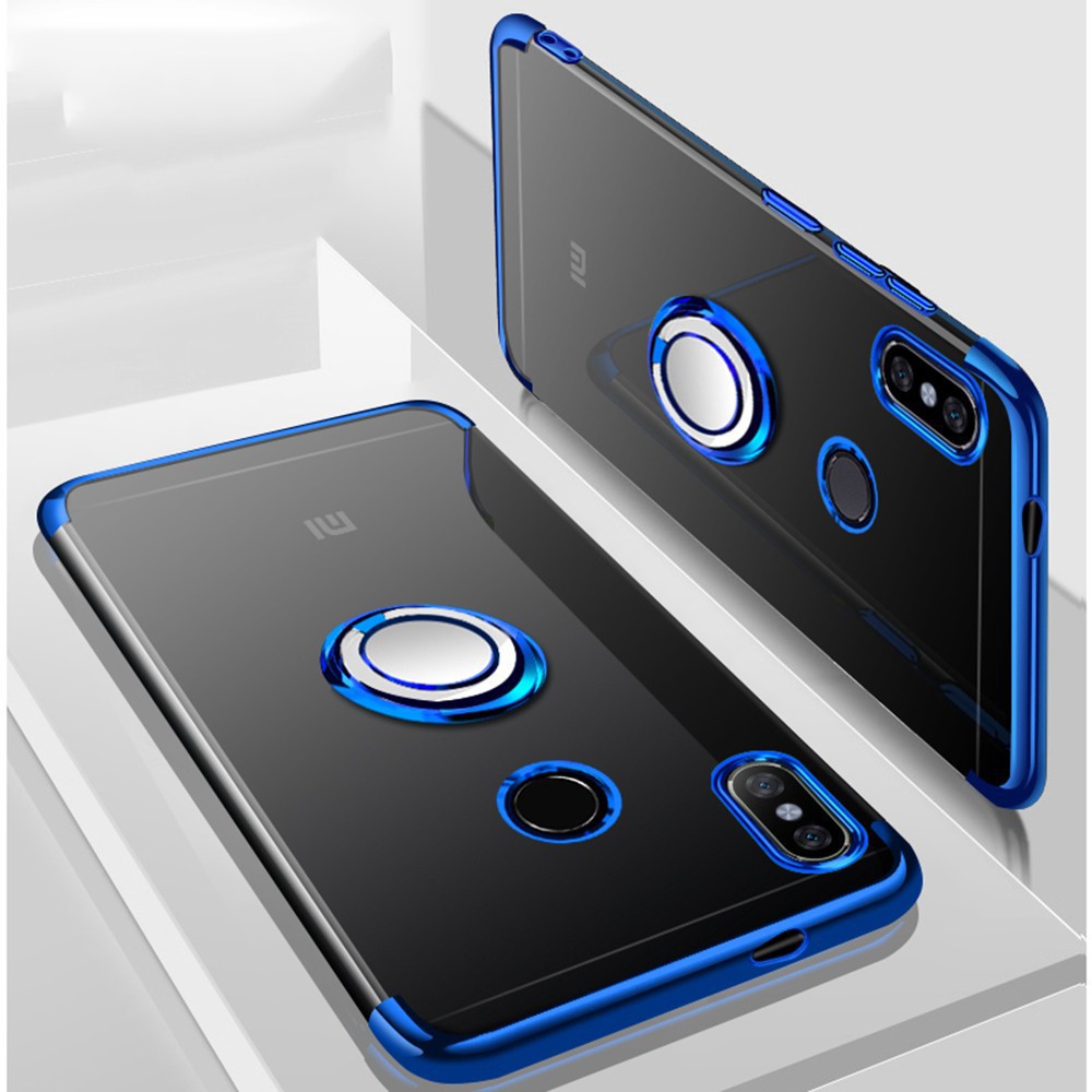 For Xiaomi Redmi Note 5 Ring Stand Plating Clear Cover
