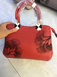 Túi công sở thêu lá size 25