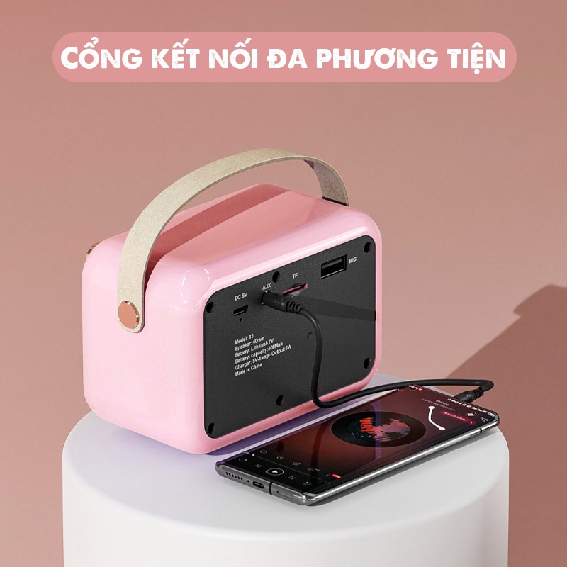 Loa Bluetooth không dây mini thiết kế cổ điển T3 decor trang trí phòng làm quà tặng ý nghĩa - mẫu mới 2022