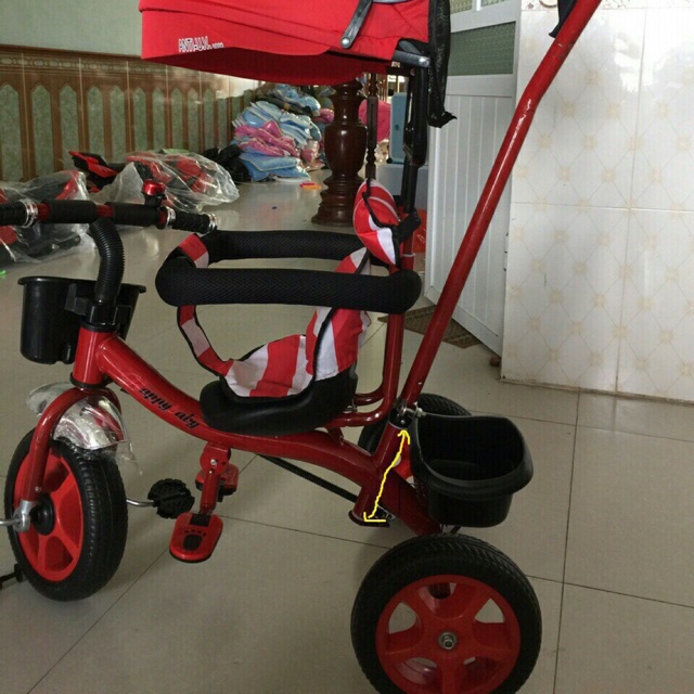 Xe đẩy cho bé 3 bánh có mái che