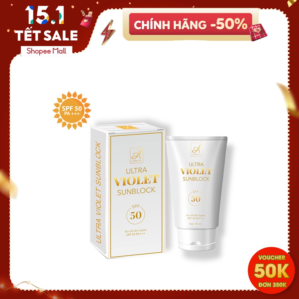 Kem chống nắng Acosmetics - Ultra Volet Sunblock SPF 50+ PA+++ - 50ml, tặng gương