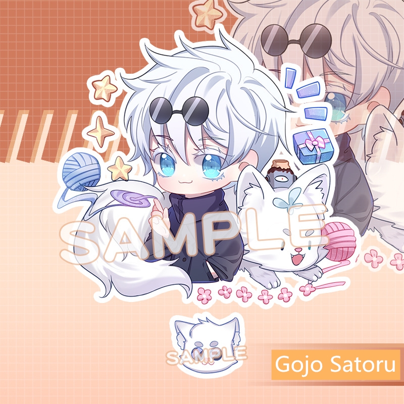 Móc chìa khóa acrylic in họa tiết hai mặt phong cách hoạt hình Yuji Itadori Gojo dễ thương