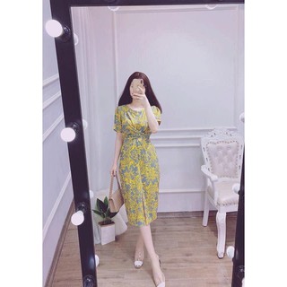 Đầm hoa dáng suông buộc eo M54