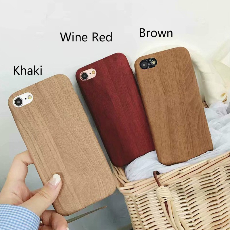 Ốp Điện Thoại Da Mềm Siêu Mỏng Vân Gỗ Sang Trọng Cho iPhone 6 6S 7 7 Plus 5 5S PU 11 12 13 13pro Pro Max