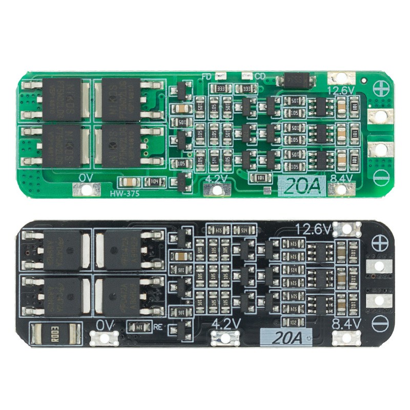 Bảng Mạch Pin Li-ion 18650 3S 20A PCB BMS 12.6V Cell 59x20x3.4mm