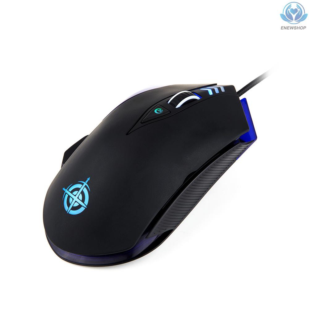 【enew】MAGIC-REFINER MG4 USB Wired Gaming Mouse Game Mice 4000DPI Adjustable LED Backlit for PC Laptop(Black)