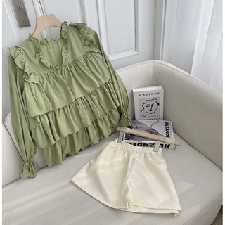 SET ÁO XANH BÈO BBD + SHORT KEM LƯNG THUN