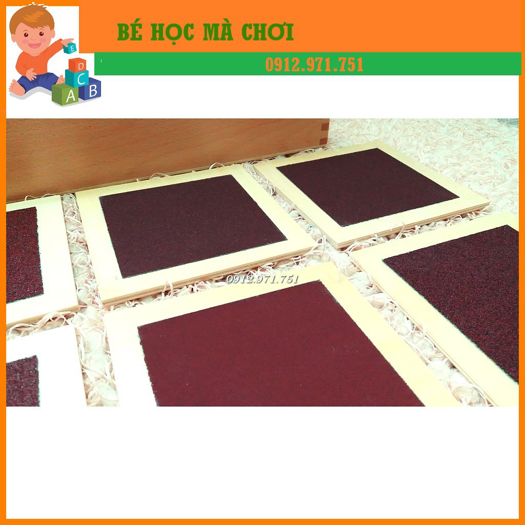 Bộ cảm quan bề mặt nhám Montessori - Tấm xúc giác