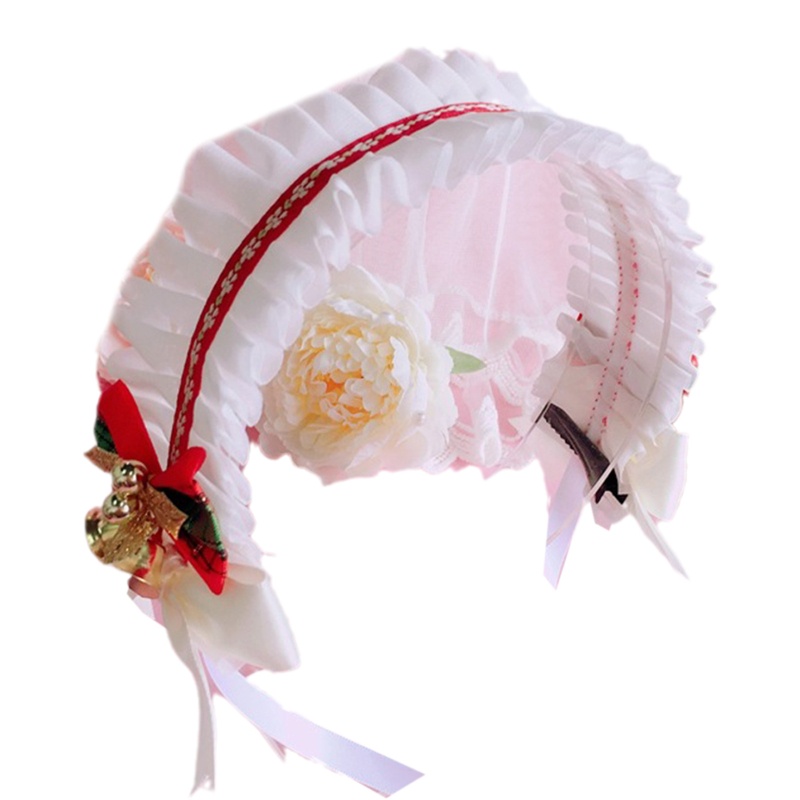 Băng Đô Tai Mèo Phối Ren Và Chuông Phong Cách Lolita
