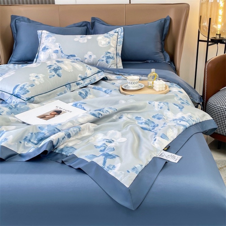 Bộ Chăn Ga Gối Lụa Thái Cao Cấp Mềm Mịn Hàng Nhập Khẩu Có Sẵn