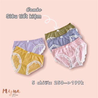 Quần cotton chấm bi viền ren: QL365