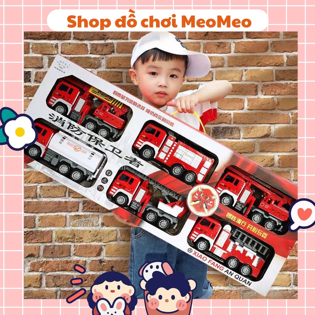 Set đồ chơi ô tô các loại xe xây dựng máy xúc, xe tải, cần cẩu, ô tô robot cho bé kèm hộp quà tặng đẹp