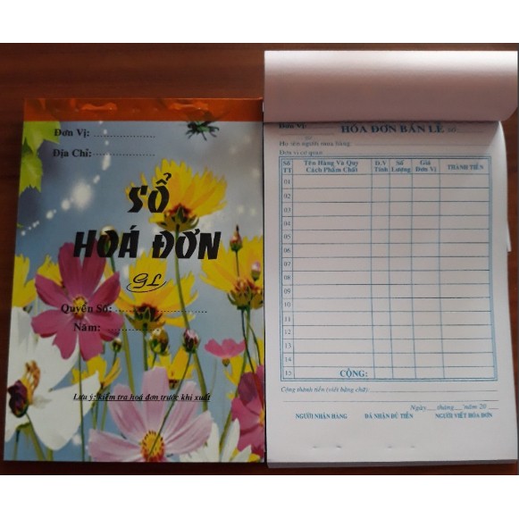 Hóa đơn bán lẻ 2 liên 30 bộ 13x19 - 60 tờ