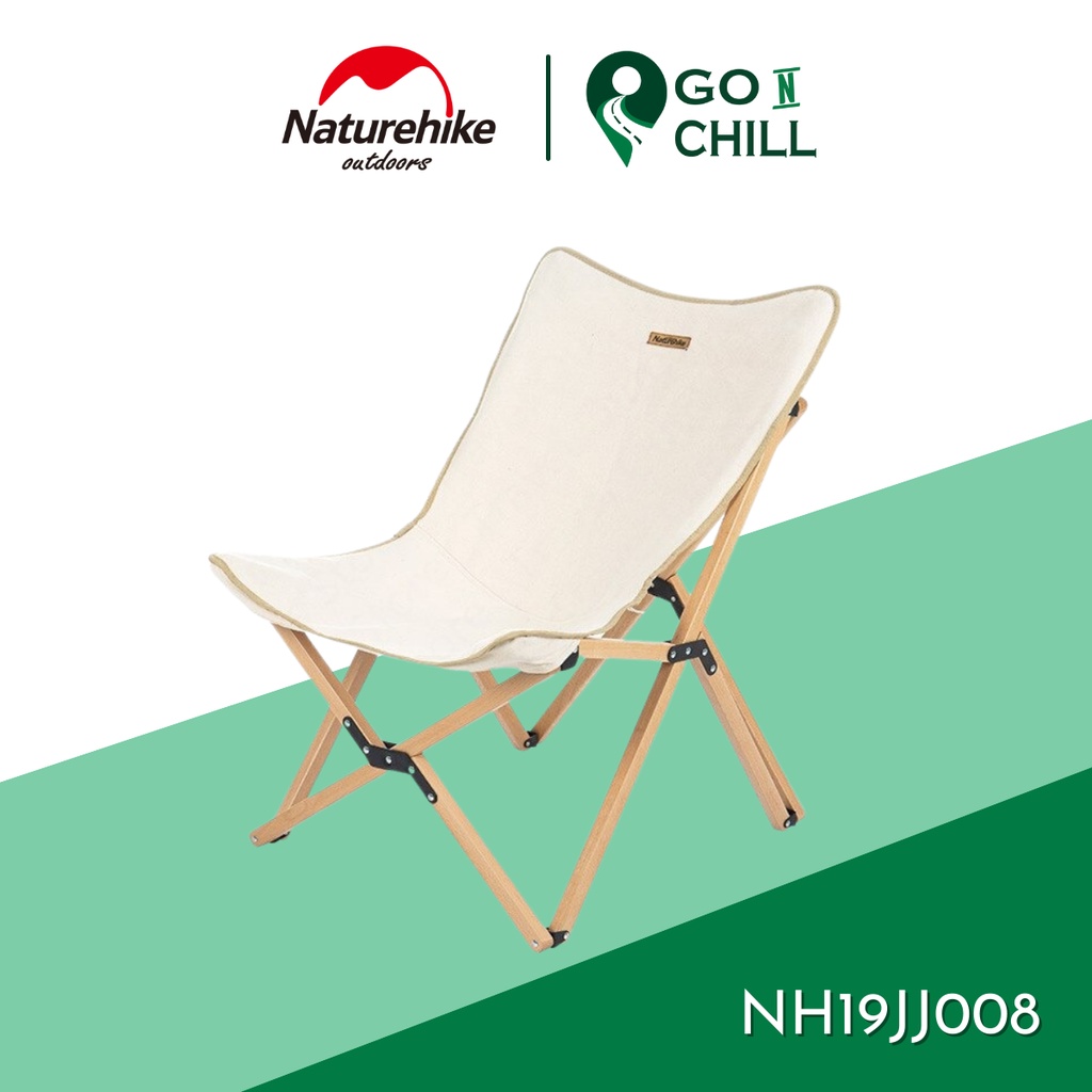 Ghế xếp cắm trại gấp gọn vintage khung gỗ Glamping Naturehike NH19JJ008