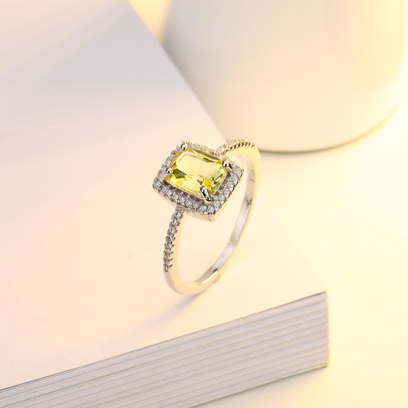 Nhẫn đính đá làm từ bạc 925 R731 trang sức thời trang cho nữ